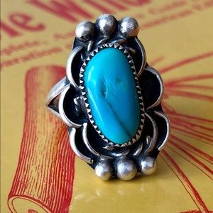 Sterling silver and turquoise ring